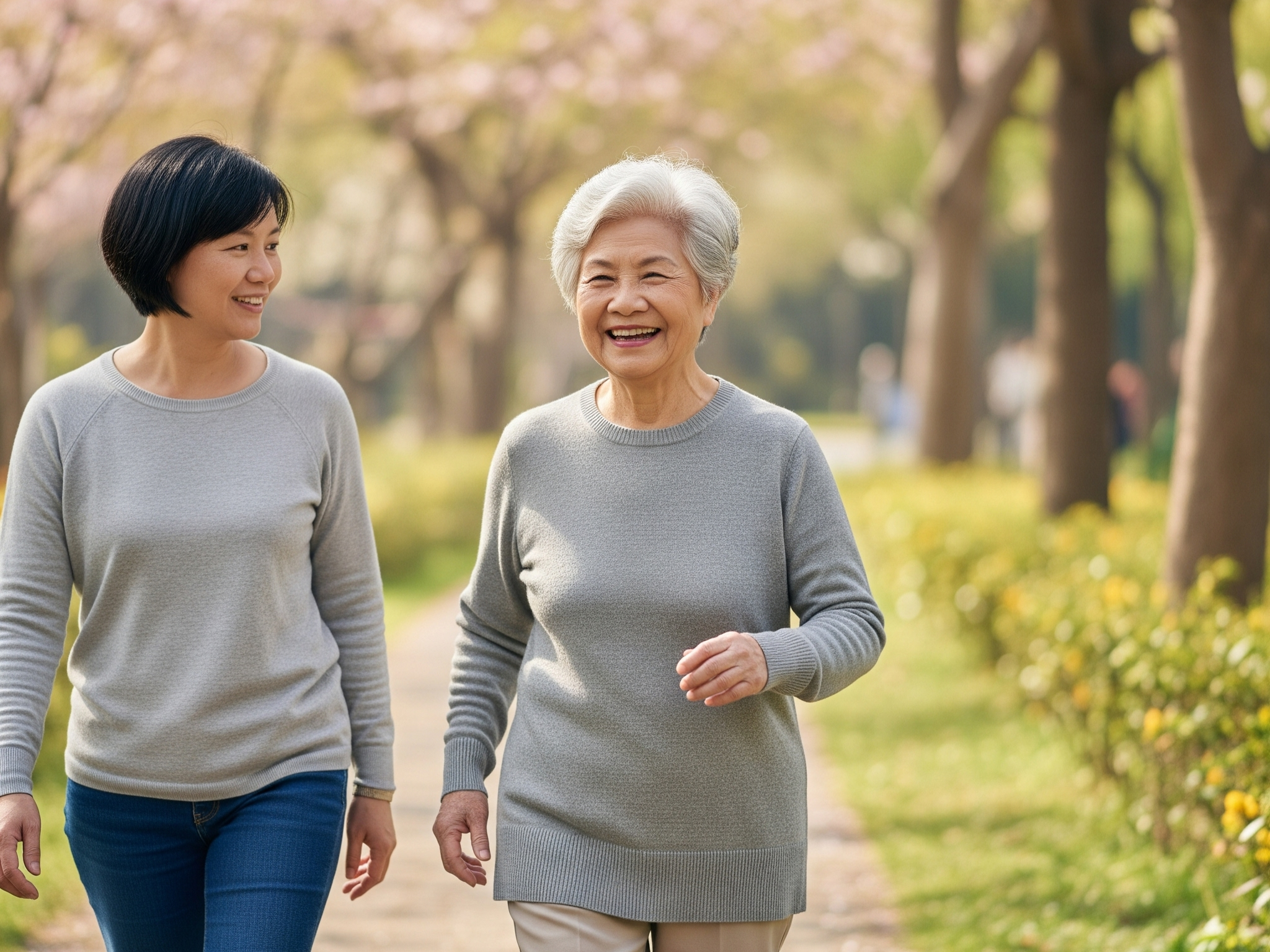 以前她常感到暈眩無力，走動也比較沒勁。多虧了護眼天使的服務課程，她認真執行，氣色和活力都回來了！整個人精神變好，重拾昔日笑容。